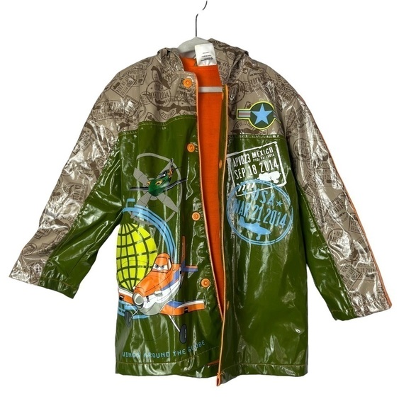 Disney Store Pixar Planes Lined Hooded Rain Jacket 4 - Picture 1 of 5